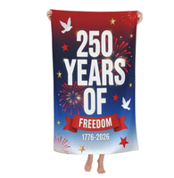Serviette de plage en microfibre imprimée pour la célébration du semi-quicentenaire des 250 ans de la liberté aux États-Unis, disponible en gros