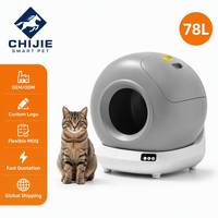 Chijie 78L Bac à litière pour chat extra large, intelligent, autonettoyant, avec application WiFi, en matériau PP, pour chats de grande taille, surveillance de la santé à distance