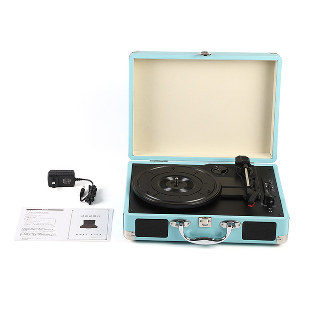 Manufacture Phonograph Suitcase Portable Vinyl Record Briefcase Turntable Player