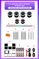 Lumière d'ambiance de voiture SJC 64 couleurs pour Jeep Wrangler JK JL 2011-2023, accessoires de ventilation d'air à turbine LED pour la mise à niveau de l'intérieur de la voiture