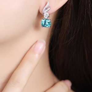 14K White Gold Plated 3-10 Ct Lab Grown Diamond Pear Cut Luxury <b>Stud</b> <b>Earrings</b> for Wedding & Party - Product Image 3