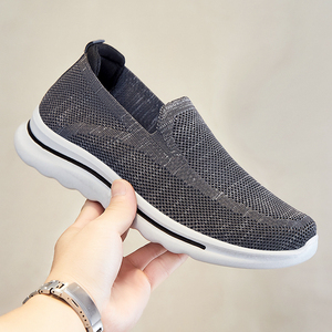 Chaussures de sport pour hommes grandes tailles, transfrontalières, en gros, tissées, respirantes, à enfiler, pour la course et le quotidien, été, couleur unie - Product Image 5