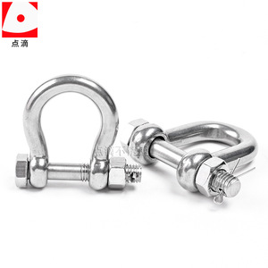 Droplet Stainless Steel D Shackle With Screw Collar Pin Metric Polished Bow Type For General Industry - Product Image 3