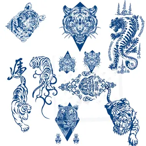 RTS High Quality Tiger Temporary Tattoos Hot Sale Easy Use Makeup Sticker Health Tiger Tattoo