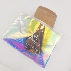 Pochette cosmétique holographique, sac en plastique à fermeture éclair pour bijoux, sac d'emballage holographique pour cils - Product Image 4