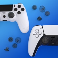 ExtremeRate Clear Black Custom EDGE Sticks Joystick intercambiable para PS5 PS4 Controller
