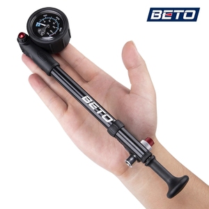 Inflador de Bicicleta para Suspensión Trasera MTB, Bomba de 400 PSI con Válvula Schrader, Bomba Manual de Aleación de Aluminio con Manómetro BETO SP-003AG - Product Image 2