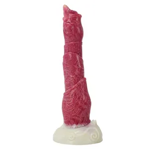 7.8in NNSX seks oyuncak ahtapot Tentacle yapay penis hayvan silikon yüzey vantuz ile kırmızı ve beyaz esnek yapay penis kadınlar için