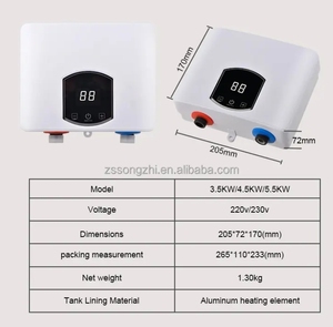 Calentador <span class=keywords><strong>de</strong></span> <span class=keywords><strong>Agua</strong></span> Eléctrico Inteligente Vertical 220V para el Hogar, Calentador <span class=keywords><strong>de</strong></span> <span class=keywords><strong>Agua</strong></span> Instantáneo Sin Tanque - Product Image 2