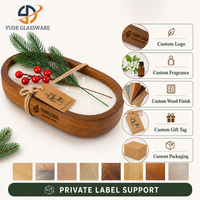 Support de bougie en bois d'acacia naturel fait main, centre de table de Noël rustique, plateau pour bougies piliers, décoration de maison biologique pour les fêtes
