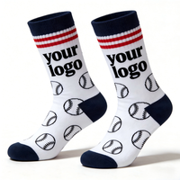 Chaussettes de baseball et de softball personnalisées avec logo d'équipe - Chaussettes fines en coton biologique peigné, anti-humidité, tailles adultes/enfants, numéro personnalisé imprimé