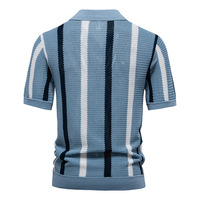 Nouveau Polo Homme Été 2026 à Manches Courtes Personnalisable, Tricoté Respirant à Rayures Creuses pour Chemise Polo, 100% Coton Infroissable