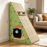 Griffoir vertical triangulaire pour chat en sisal avec balles à clochettes, jouet d'intérieur pour chat, protection de meubles