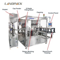 Machine de remplissage et de bouchage pour sachets souples de jus de fruits, yaourts liquides, smoothies aux myrtilles et boissons nutritives