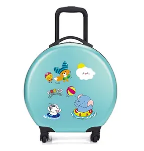 Maleta infantil redonda con diseño de dibujos animados, maleta con ruedas universales, equipaje de mano para bebés, admite personalización OEM - Product Image 2