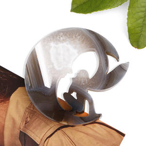 Artigianato in Agata Striata Rosa <span class=keywords><strong>e</strong></span> Vari Materiali con Design di Teschi di <span class=keywords><strong>Lupo</strong></span> <span class=keywords><strong>e</strong></span> Fata - Product Image 2