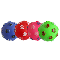 Jouets pour chiens en caoutchouc vinyle écologique et durable, style dessin animé, balles interactives et jouets à mâcher pour animaux de compagnie avec couineur BB