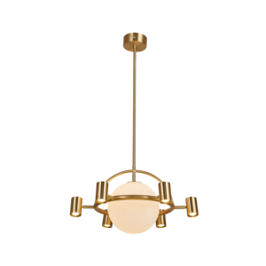 Lustre en verre de luxe moderne italien à 7 ampoules en cuivre, design artistique, luminaire décoratif pour hôtel, maison, villa, spot lumineux en cristal - Product Image 2