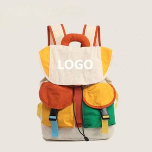 Custom Logo Contrast Color Travel <b>Backpack</b> Outdoor Lightweight <b>Backpack</b> Student School Bag Kids Boys and Girls - Product Image 1