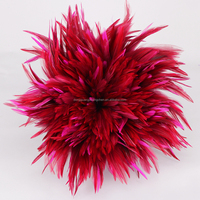 Plumes de selle de coq rouge teint de 5 à 7 pouces bon marché en gros pour le carnaval attrape-rêves DIY ART-Plumes de coq naturelles