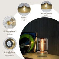 Lampe de table LED sans fil rechargeable à piles, ambiance extérieure élégante et contemporaine, pour hôtel, restaurant, usage commercial