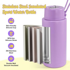 Custom logo 34oz Stainless Steel Insulated Vacuum Flask <b>1l</b> Reusable Drink <b>Water</b> <b>Bottles</b> with Ceramic Inner - Product Image 2