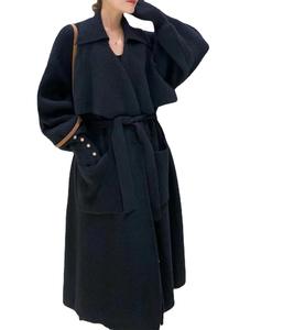 Cárdigan de punto largo con cuello en V grueso y moda de invierno para <span class=keywords><strong>mujer</strong></span> de alta calidad, informal, de talla grande, con cinturón, diseño frontal holgado - Product Image 5