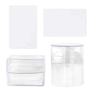 Tampon à ongles en silicone français avec couvercle Tampon à ongles essuyable à l'alcool Outil d'impression à tête transparente - Product Image 2