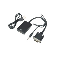 Convertidor VGA Macho a HDTV Hembra de Cobre de Alta Pureza Bajeal con Audio Estéreo de 3.5mm, Carga USB y Revestimiento de PVC para Multimedia
