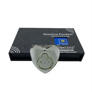 透明ハート型ネックレスガラス仏像ペンダント箱入り施釉ペンダント - Product Image 4