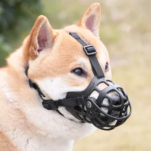 Wholesale Silicone Rubber Basket Muzzle For Medium Large Dogs Trixie Plastic Training Tactical Dog Muzzle Mesh Breathable