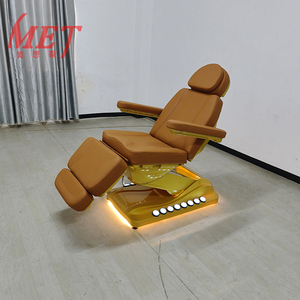 เฟอร์นิเจอร์ร้านเสริมสวยทันสมัยระดับมืออาชีพ เตียงนวดหน้าปรับระดับได้ เตียงต่อขนตาโค้งหรูหรา พร้อมไฟ LED สำหรับสปา - Product Image 2