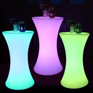 Hete Verkoop Hoge Tafel Draagbare Waterdichte Led-Up Bartafel Led Cocktailtafel Voor Evenementen