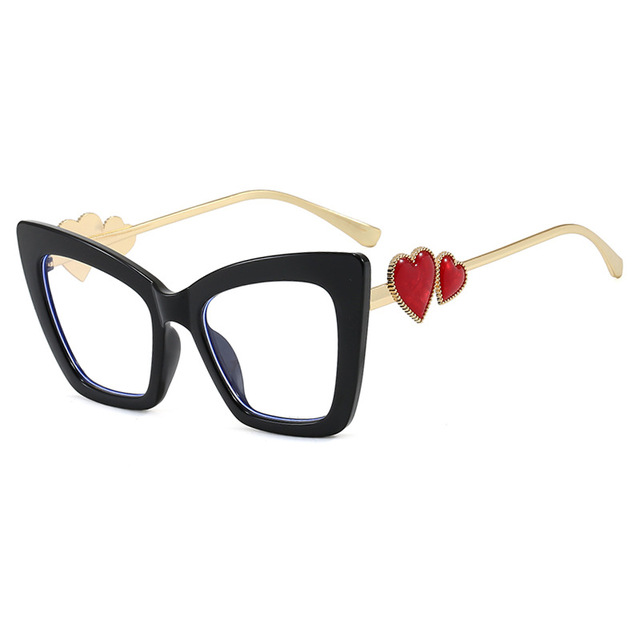 2026 New Minimalist Blue Light Blocking Eyeglasses Frames Vintage Eyewear Fashion Heart Square Frame Glasses for Women