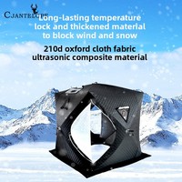Tente de pêche sur glace isolée pour l'hiver, double couche, épaisse, ouverture rapide automatique, 3-4 personnes, imperméable, en promotion