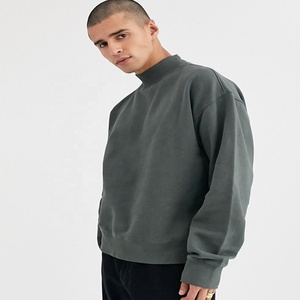 OEM Custom Turtle Neck Loose Style <strong>Men</strong> <strong>Sweatshirt</strong> Custom Oversized Blank <strong>Crewneck</strong> <strong>Sweatshirt</strong> - Product Image 1