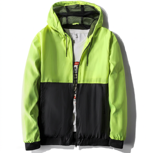 Blouson matelassé coupe-vent à capuche pour homme, color block, coupe droite, décontracté printemps, fermeture éclair, en polyester, vente en gros 2026 - Product Image 1