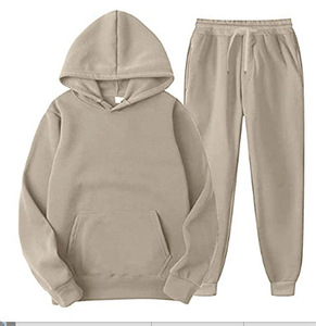Nuovo stile da uomo felpa con cappuccio autunno inverno alta qualità LOGO di personalizzazione spessa tinta unita Set sportivo OEM - Product Image 5