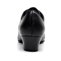 Chaussures de danse noires en cuir de vache pour hommes, chaussures de danse latine de bonne qualité