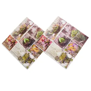 Bag style colored napkin Easter design paper servittes tableware factory supplier