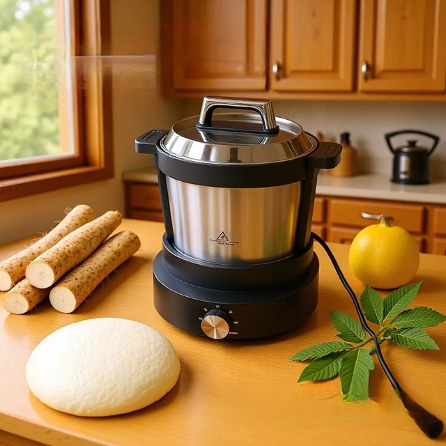 Electric Fufu Pounder Machine 6L/12L Automatic Swallow Maker Non-Stick Bowl Food Processor Stainless Steel Blades Household Use