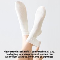 Chaussettes en coton sans couture pour femme, en fibre de bambou, fines, antibactériennes, chaudes, blanches, effet empilé, post-partum, nouveau style tendance