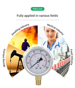 เกจวัดแรงดันน้ำแบบสองสเกล Psi 600 บาร์ ขนาด 62.5 มม. ZG1/4 ทนสารเคมี เติมน้ำมัน - Product Image 5