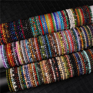 Feng Shui puissance de guérison pierres précieuses naturelles perle Bracelet 4mm perles Couple Bracelet personnalisé luxe cristal femmes bijoux - Product Image 1