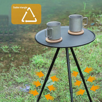 Table de camping ronde pliable ultralégère avec hauteur réglable en alliage d'aluminium, design moderne pour une utilisation en extérieur et sur la plage
