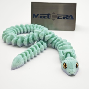 Vente en gros de figurines d'animaux imprimées en 3D, serpent articulé en PLA, mouvable, 30/45/60 cm, figurine de vipère, jouet anti-stress, cadeau, décoration - Product Image 1