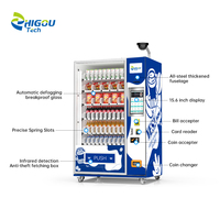 Distributeur automatique Zhi Gou Tech Blue 15,6 pouces à écran tactile, prend en charge la gestion cloud, capacité de 300 à 600 unités, options de paiement multiples, contrôle à distance