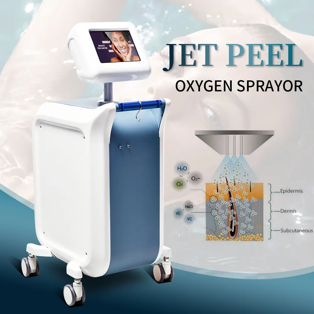 Huamei oem golden fornitore ringiovanimento della pelle acqua ossigeno facciale jet peel beauty therapy machine