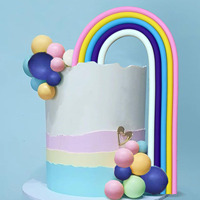 Vente flash : 26 pièces/ensemble, faux ballon étoile, grand décor de gâteau arc-en-ciel pour fête d'anniversaire, baby shower, accessoires de mariage