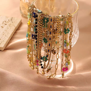 <span class=keywords><strong>Cavigliera</strong></span> da Donna Bohemien in Acrilico Multistrato con Fiori Colorati, Braccialetto Estivo in Acciaio Inossidabile per Ragazze - Product Image 4